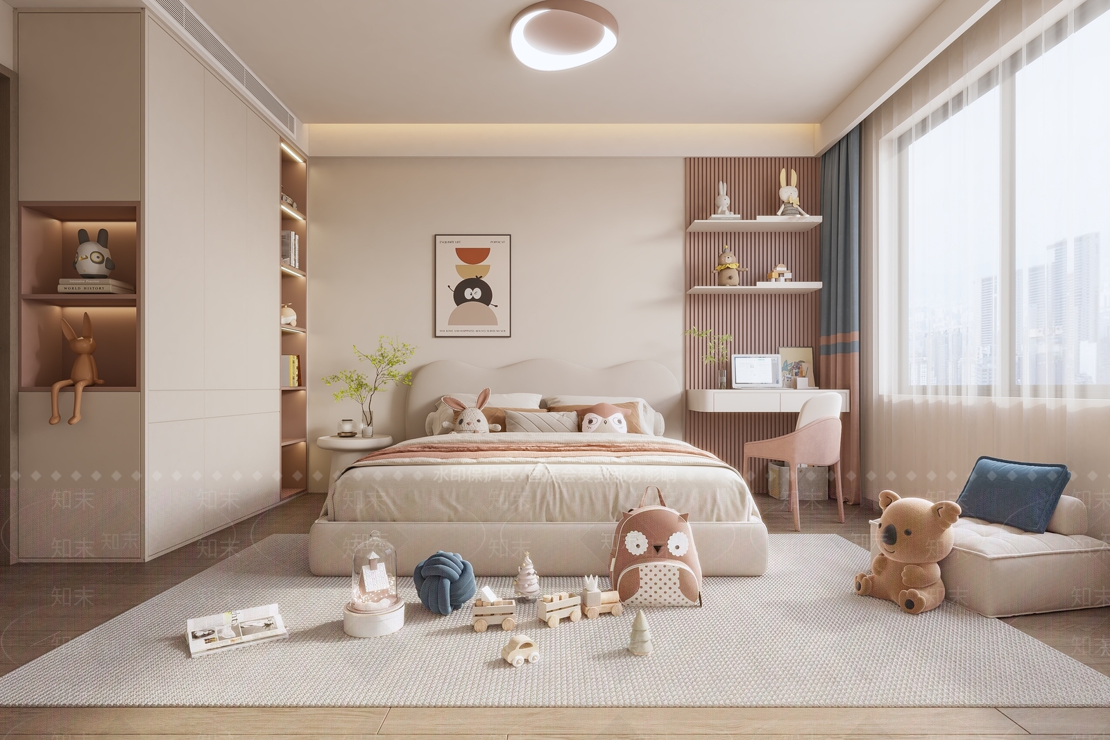 儿童双人床双人床3D模型下载【ID:1227325302】