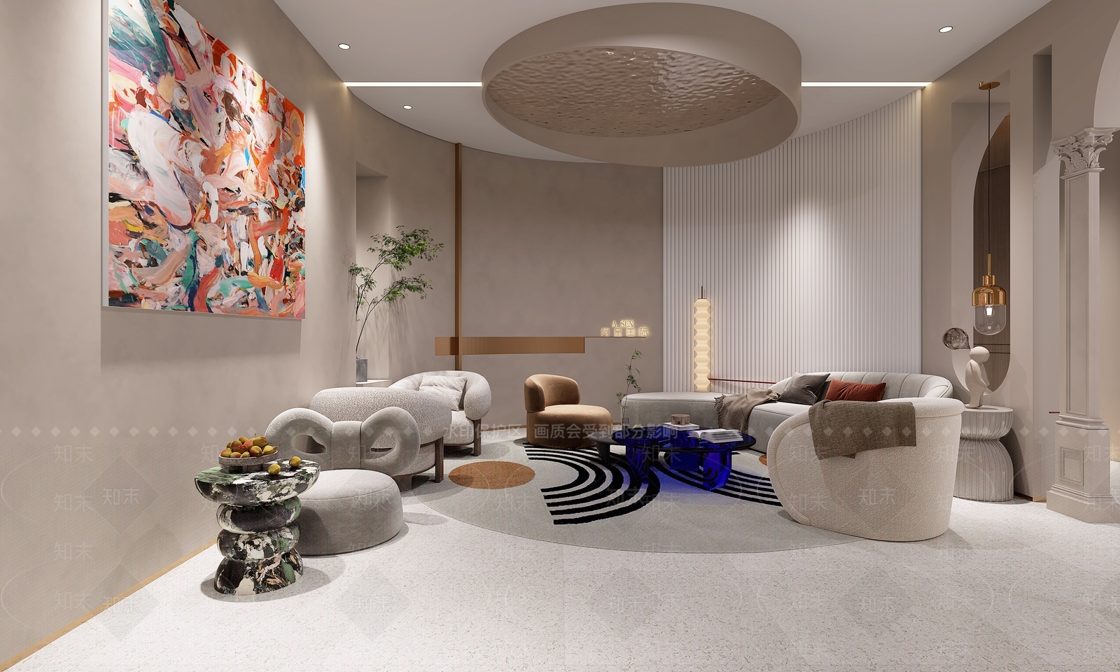 现代休息区3D模型下载【ID:1157201246】