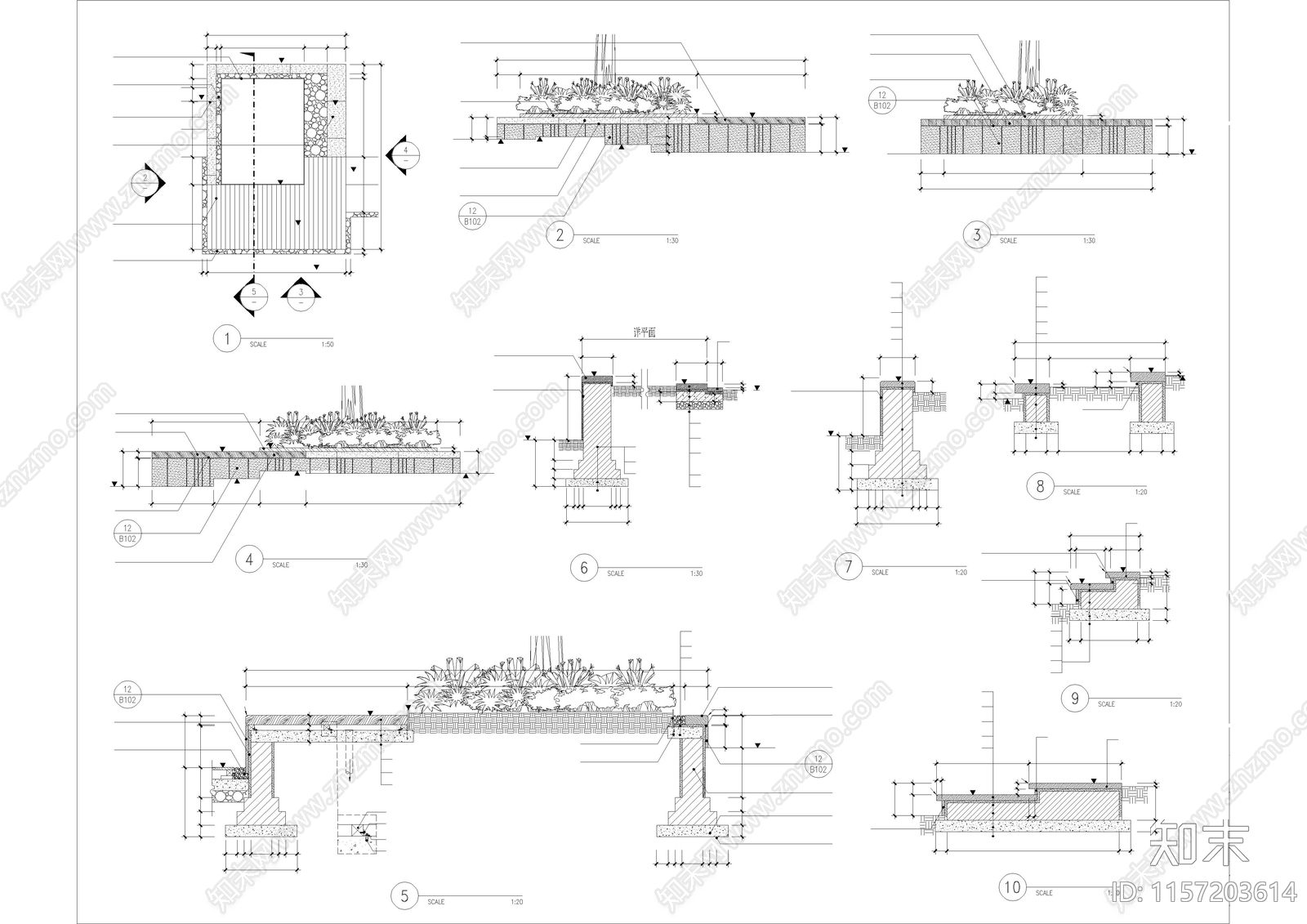 丽景湾景观工程住宅样板区景观图纸全套cad施工图下载【ID:1157203614】