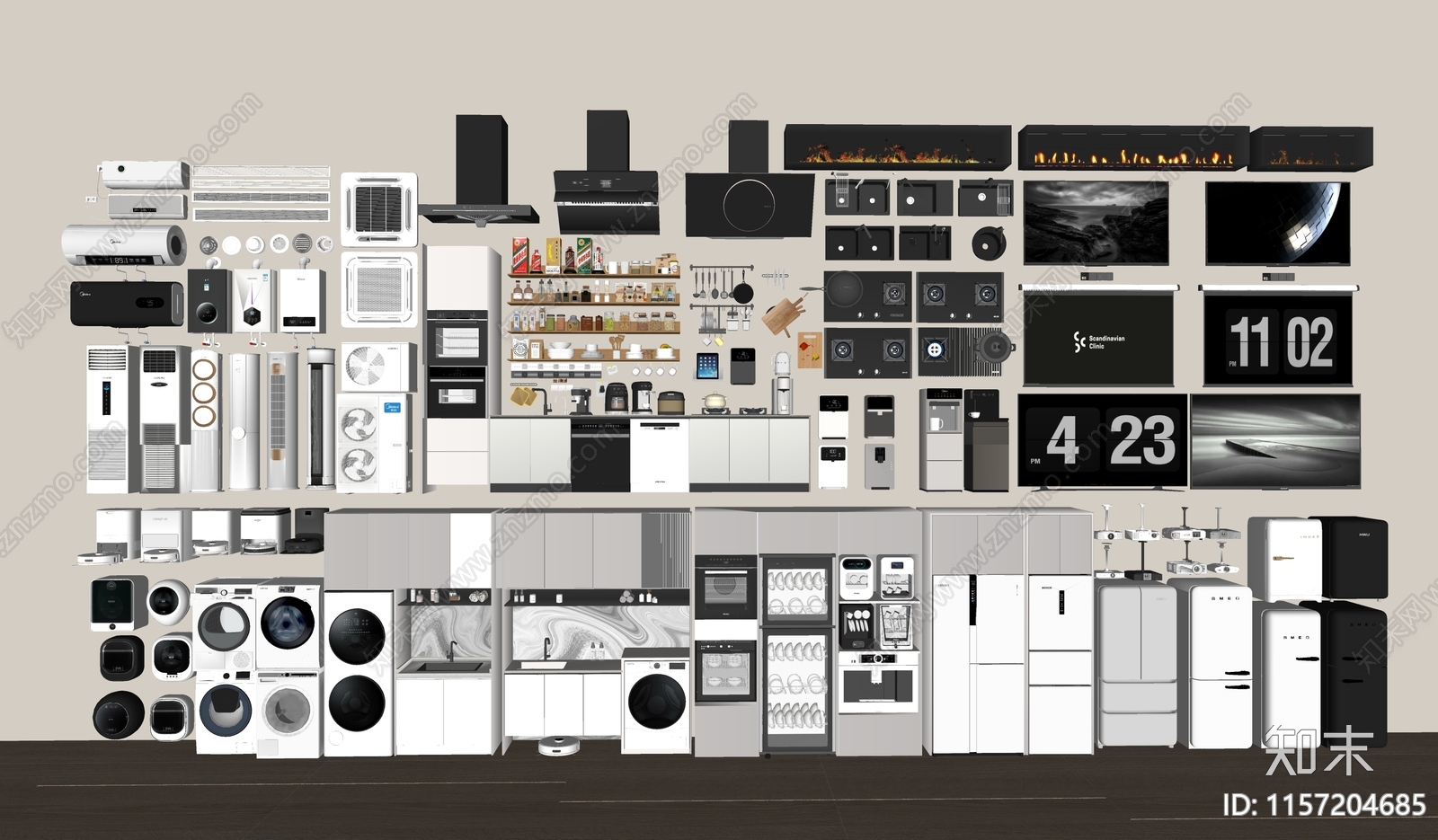 家电组合SU模型下载【ID:1157204685】