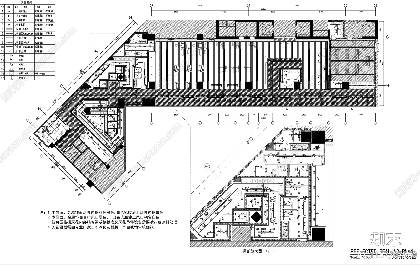 现代健身房室内设计ca施工图下载【ID:1157207560】