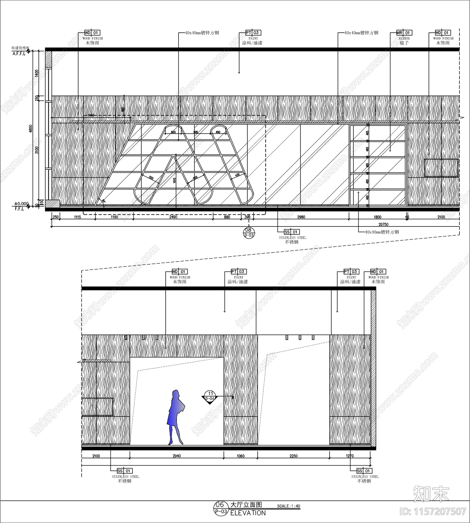 现代健身房室内设计cacad施工图下载【ID:1157207507】