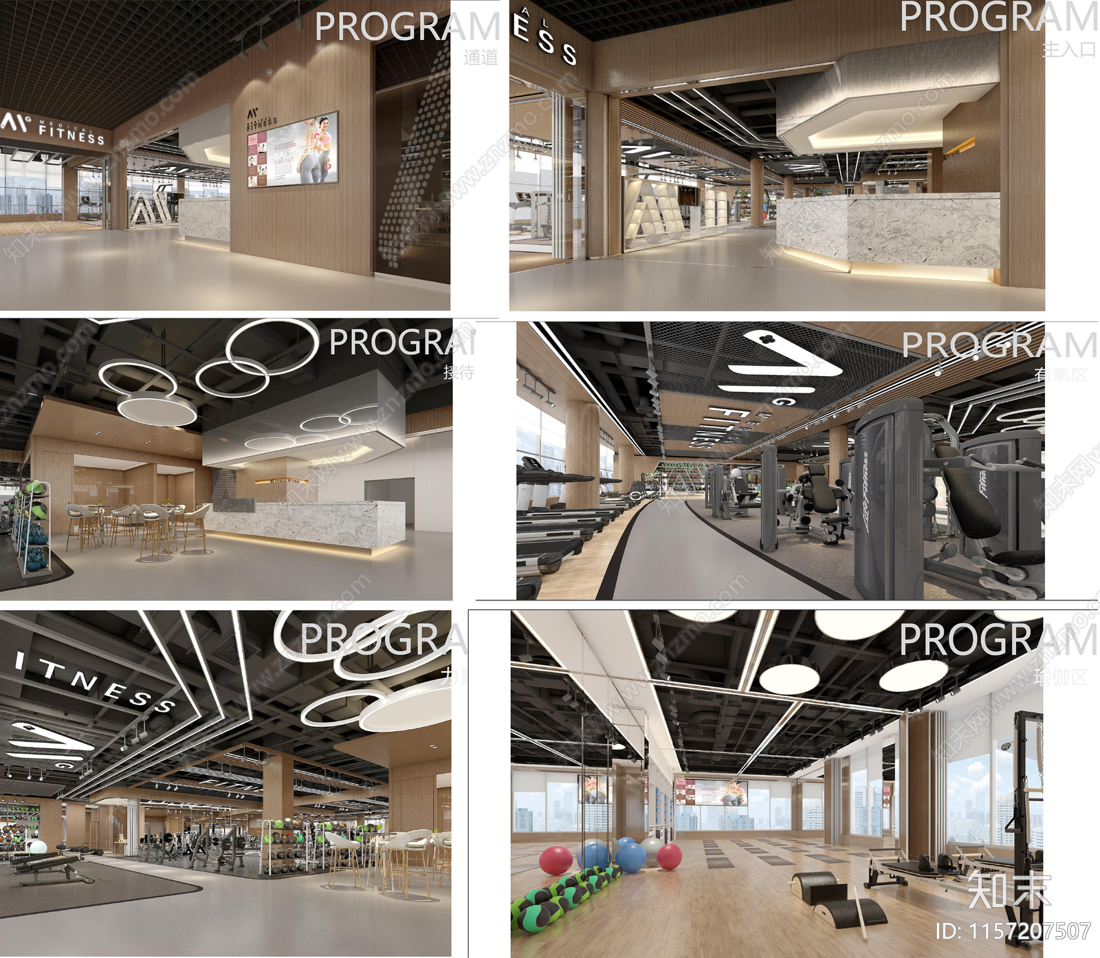 现代健身房室内设计ca施工图下载【ID:1157207507】