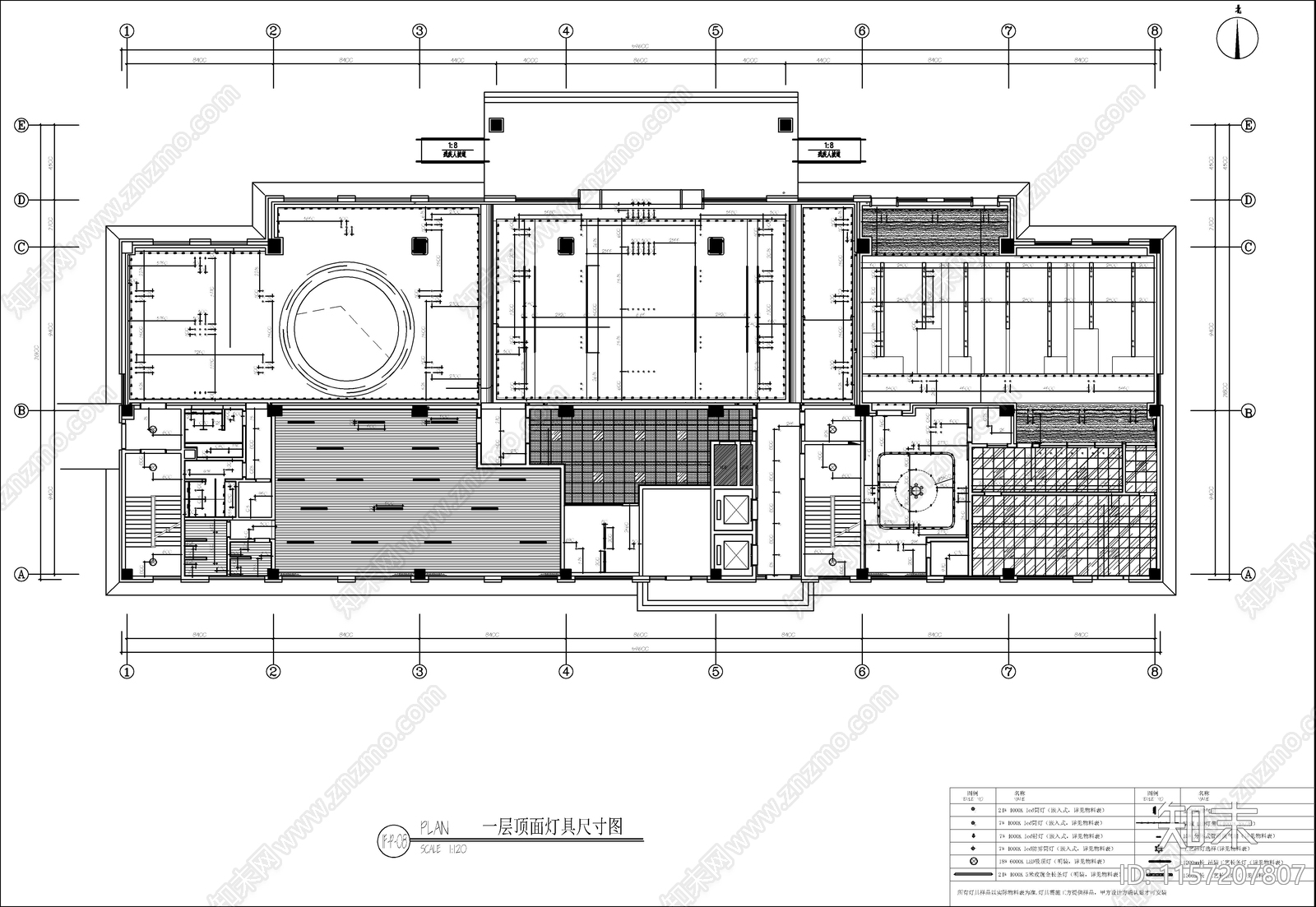 现代健身房室内设计cacad施工图下载【ID:1157207807】