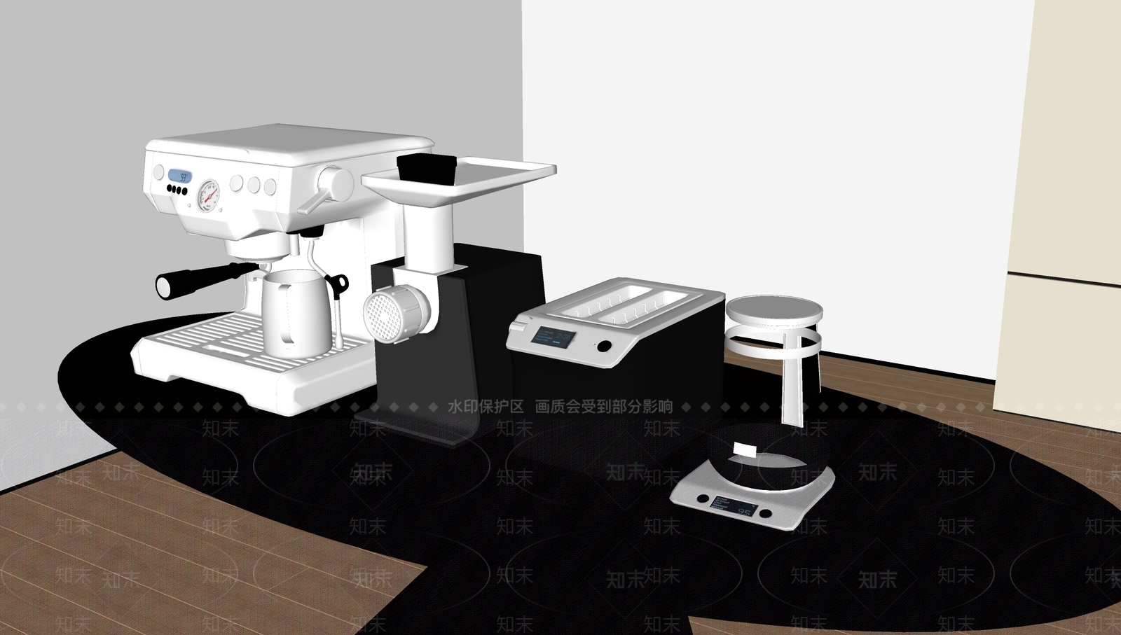 咖啡机组合SU模型下载【ID:1157211262】