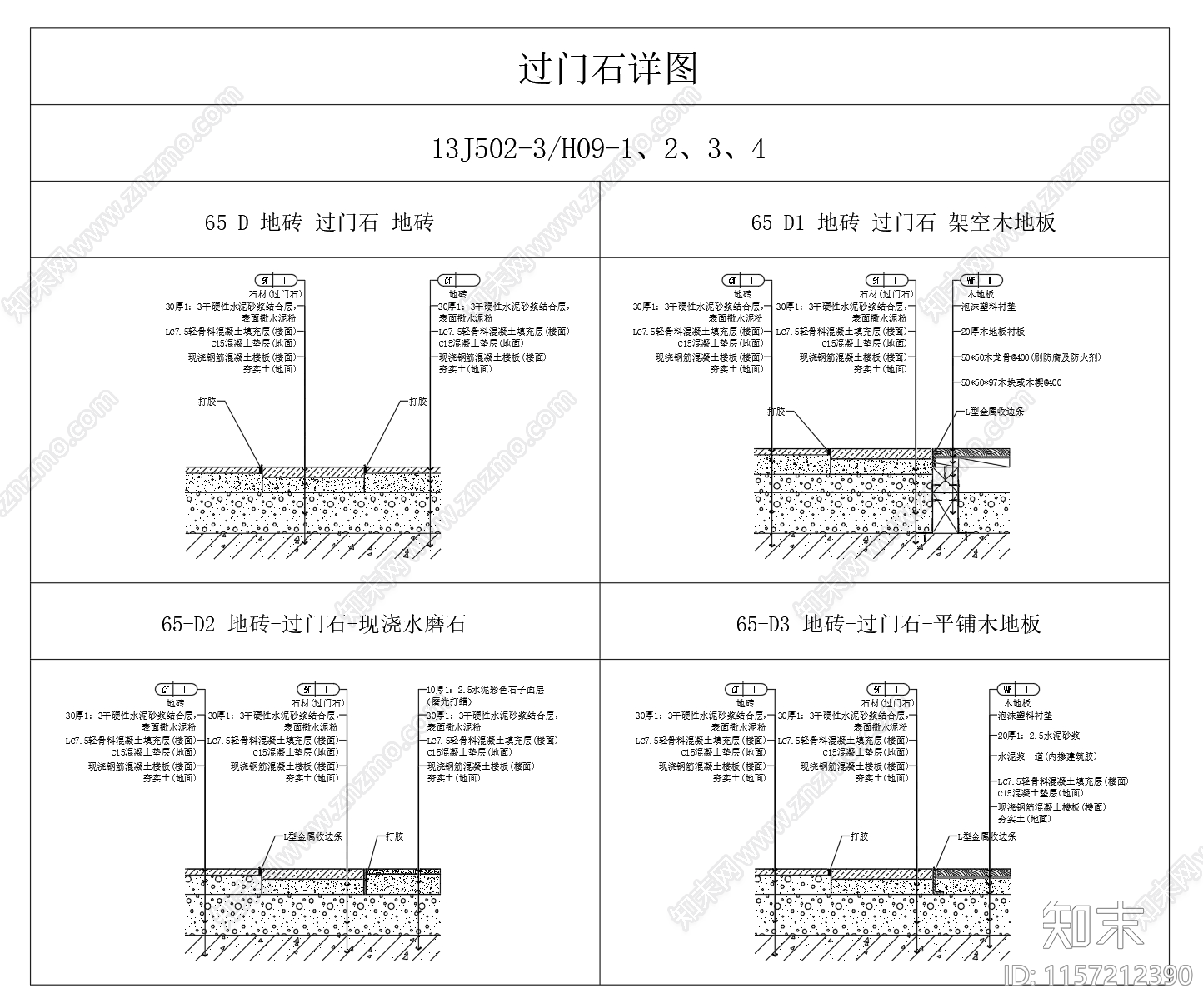 过门石详图地面节点动态图块cad施工图下载【ID:1157212390】