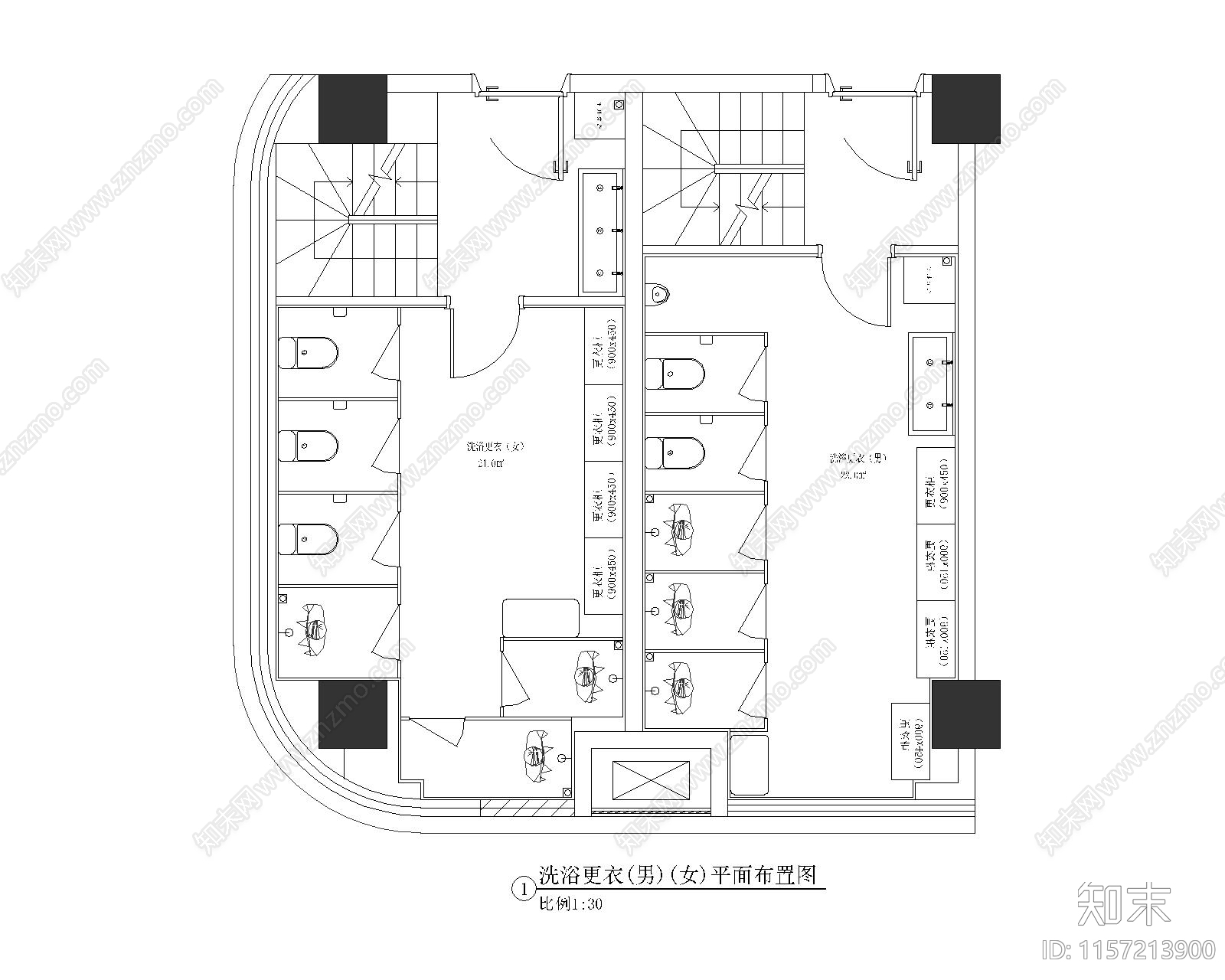 某酒店cad施工图下载【ID:1157213900】