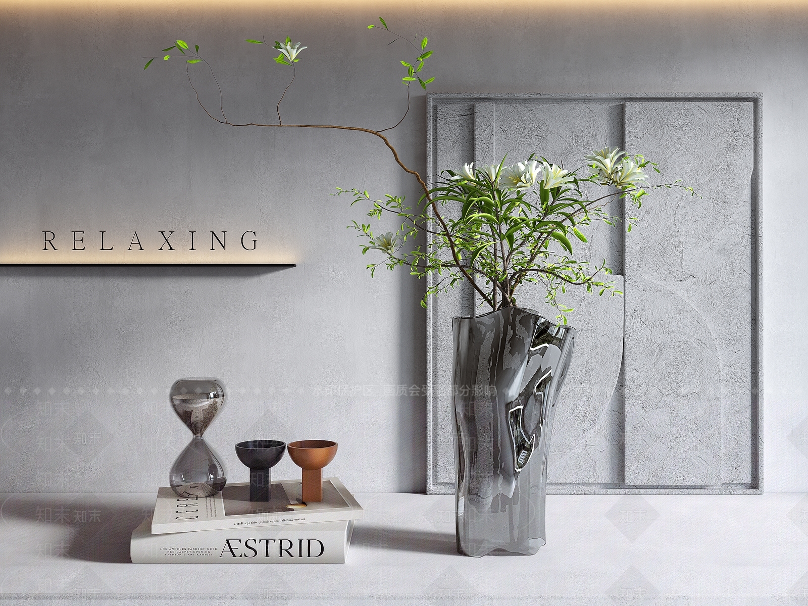 现代花瓶饰品摆件组合3D模型下载【ID:1157215221】