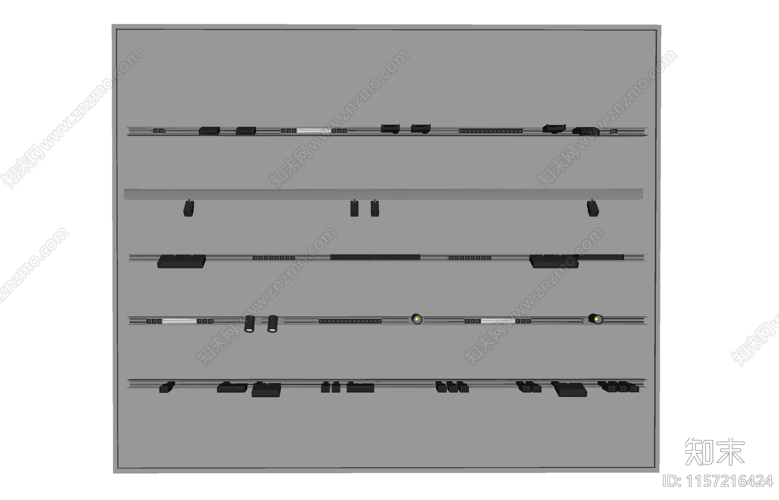 现代轨道射灯SU模型下载【ID:1157216424】