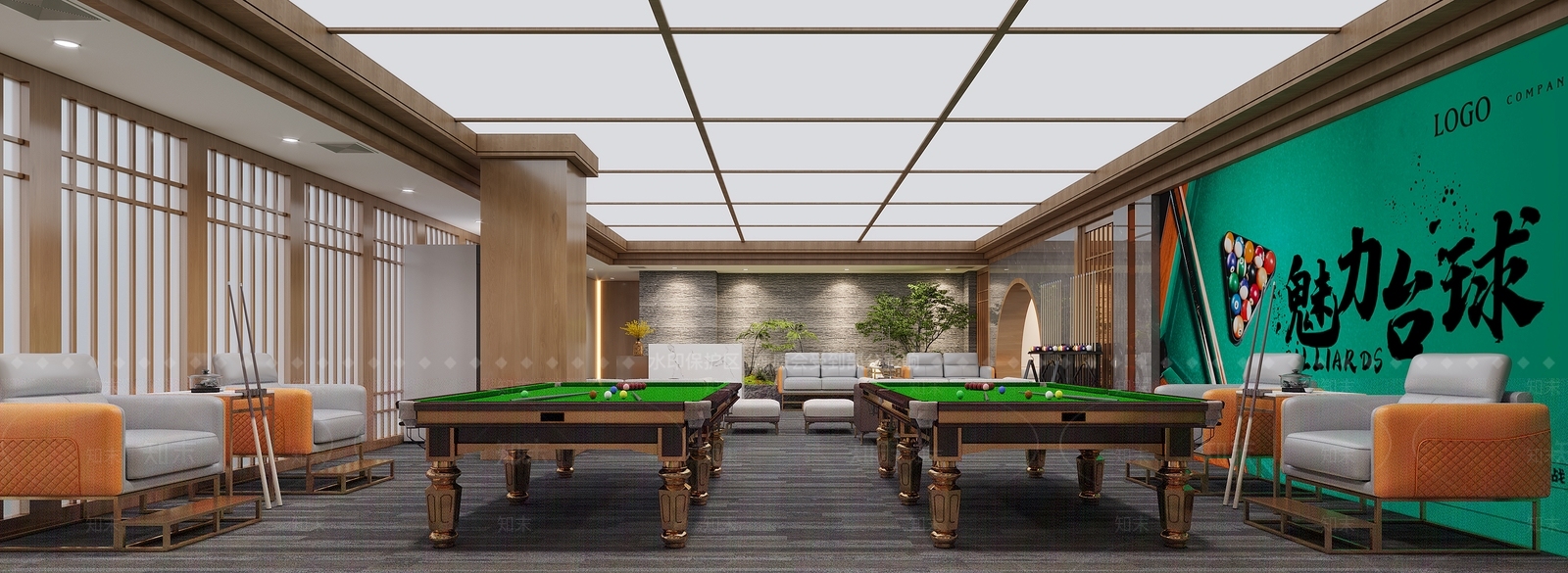 现代台球室3D模型下载【ID:1214380495】