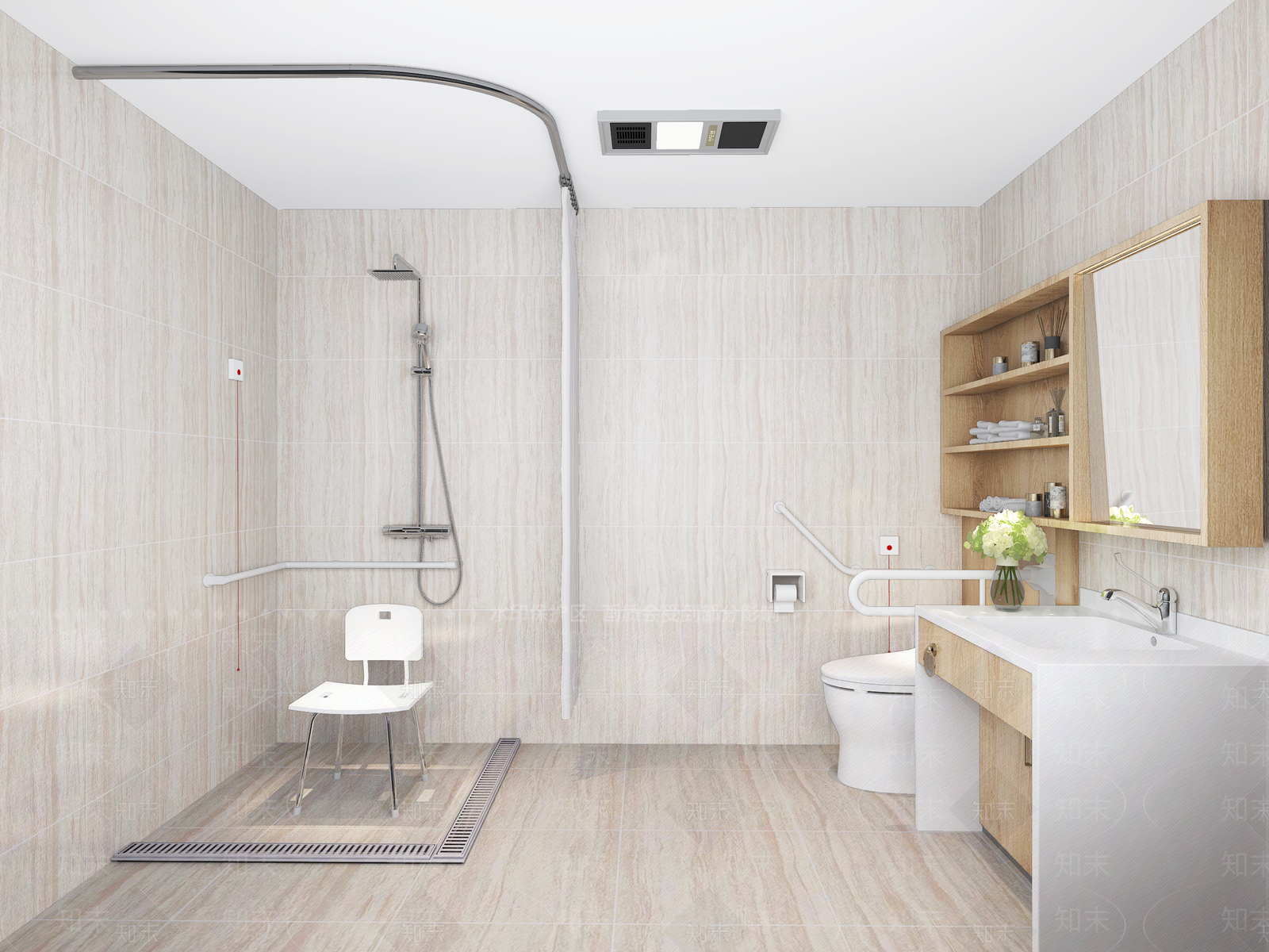 现代无障碍卫生间3D模型下载【ID:1157219201】