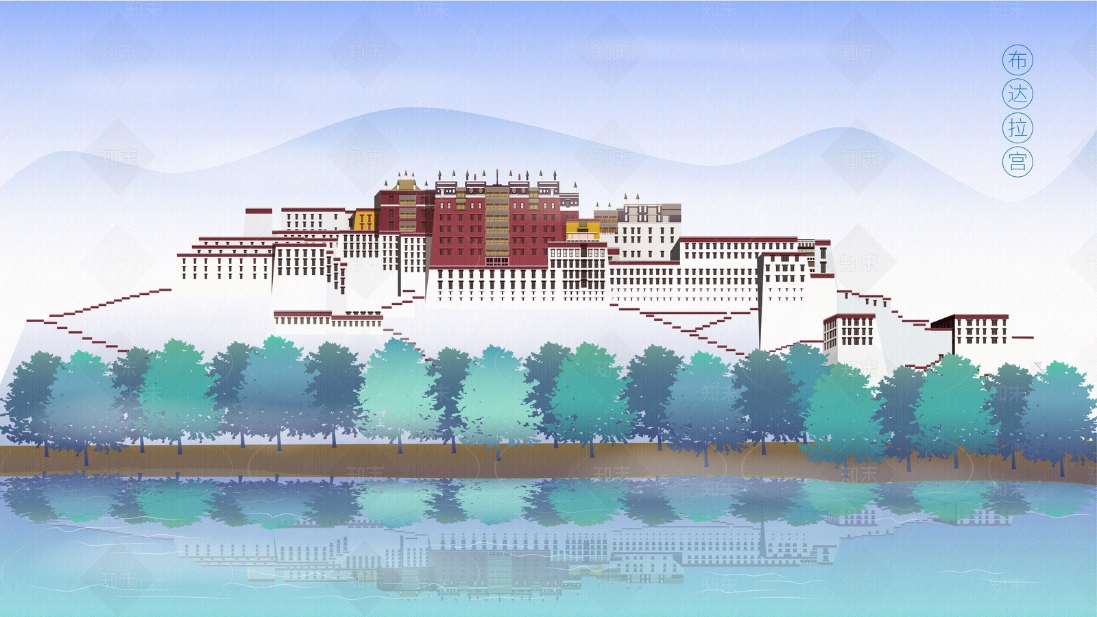 卡通建筑壁画贴图下载【ID:1157222569】