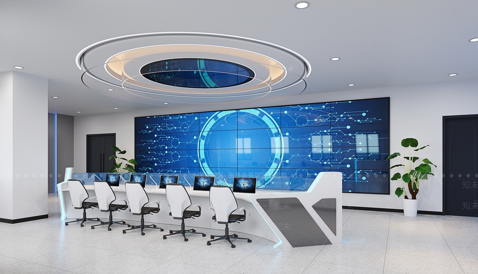 现代指挥监控室3D模型下载【ID:1157224972】