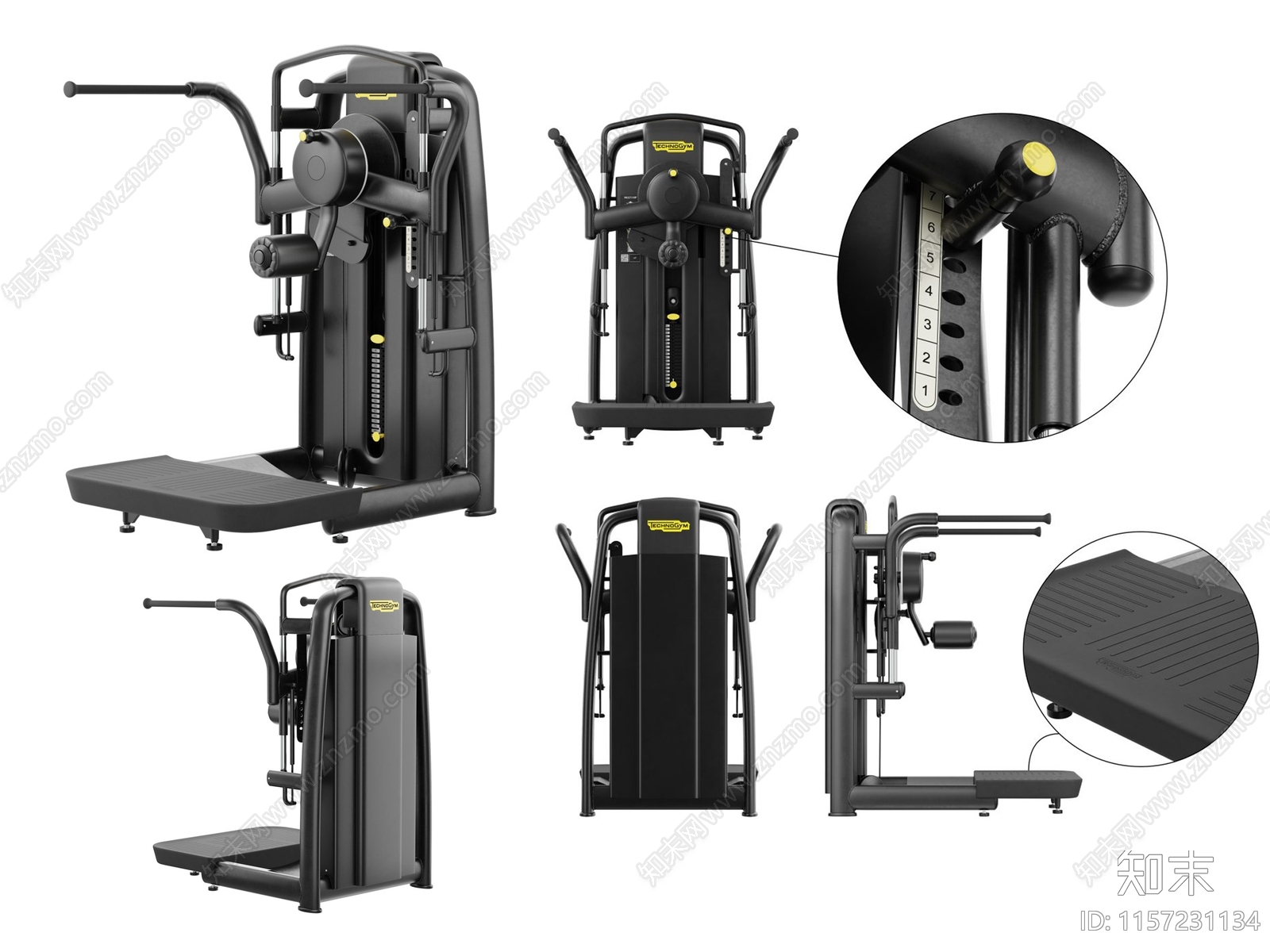 现代健身器材3D模型下载【ID:1157231134】