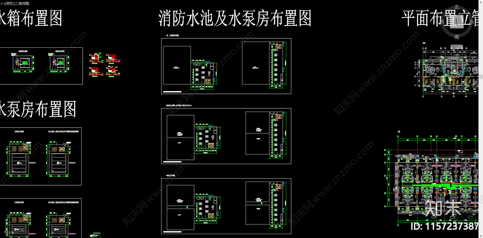 各种类型平面水井及设备用房设置标准cad施工图下载【ID:1157237387】