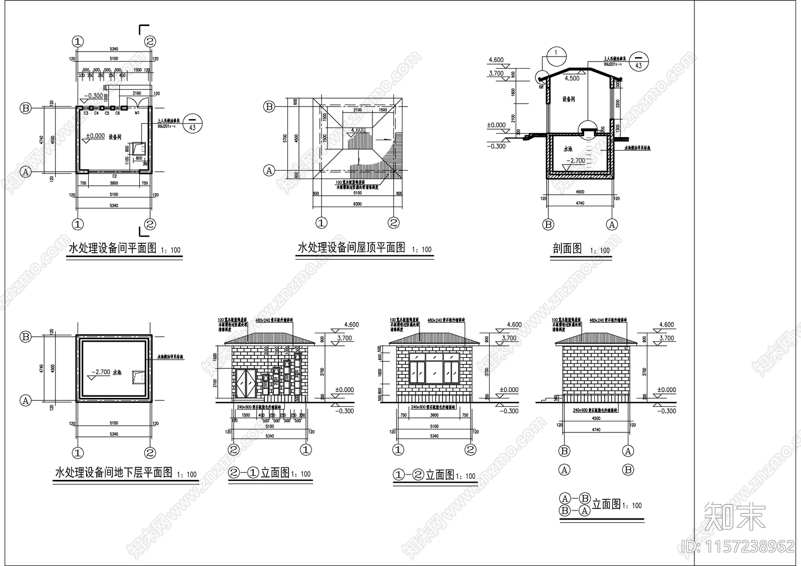 设备房建筑图cad施工图下载【ID:1157238962】