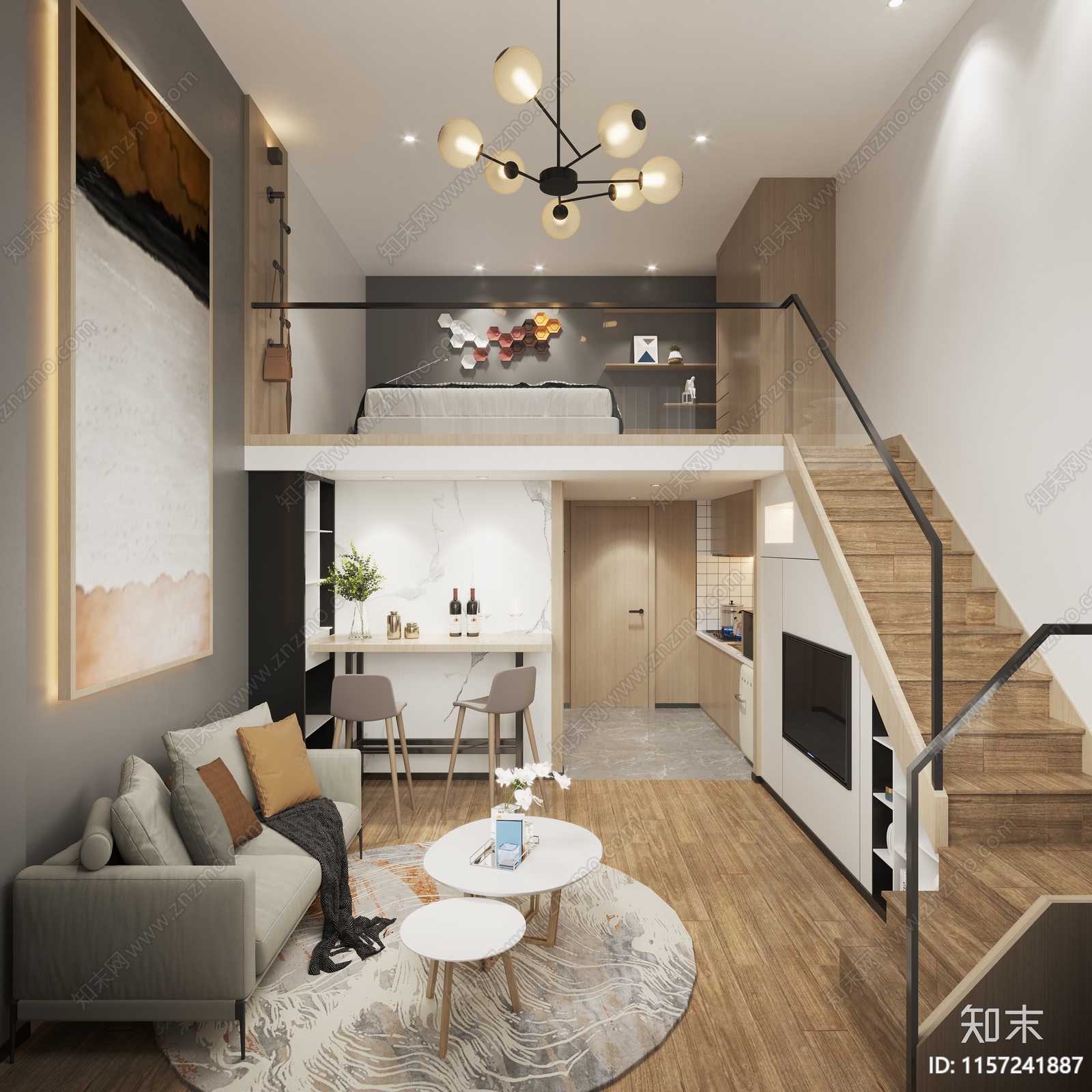 现代公寓LOFT3D模型下载【ID:1157241887】