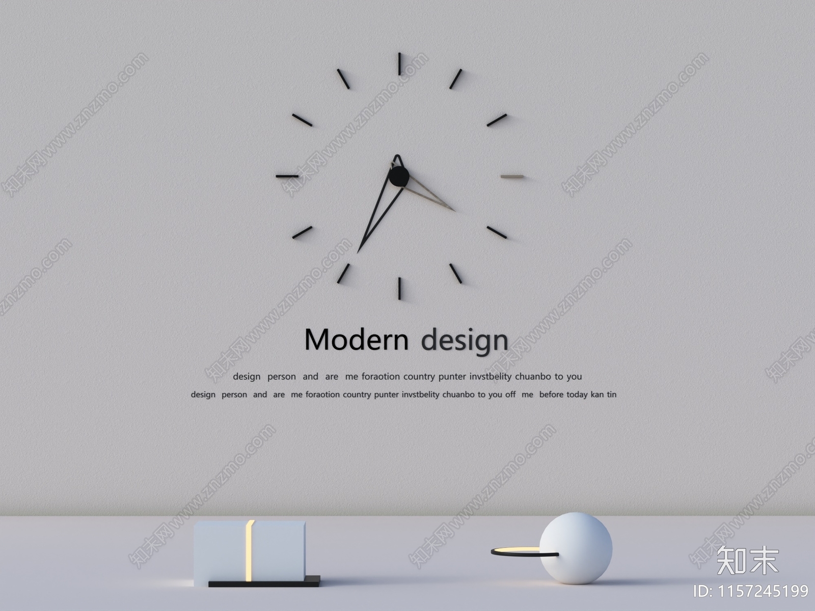 现代挂钟3D模型下载【ID:1157245199】