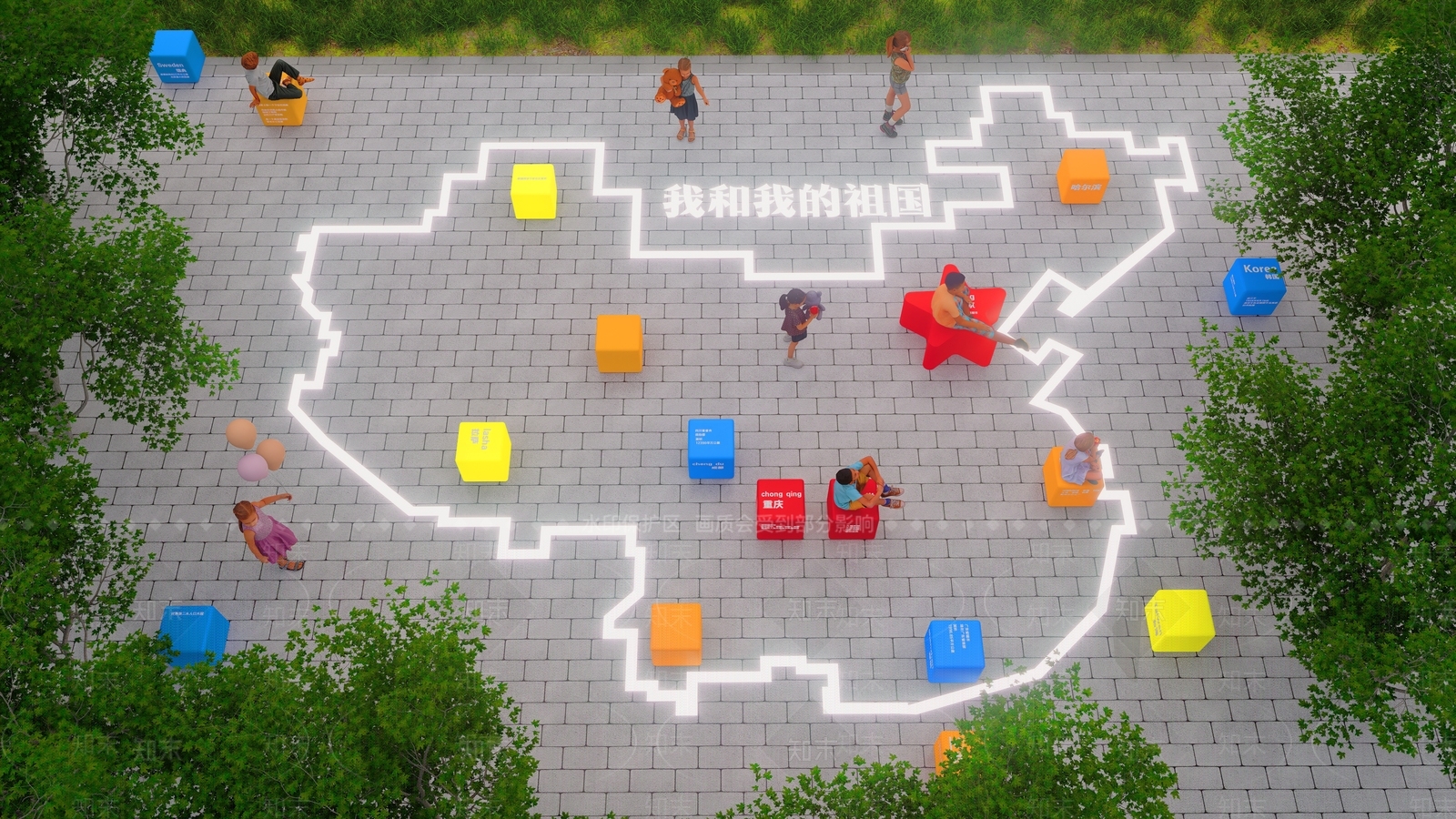 现代校园文化小品SU模型下载【ID:1157246748】