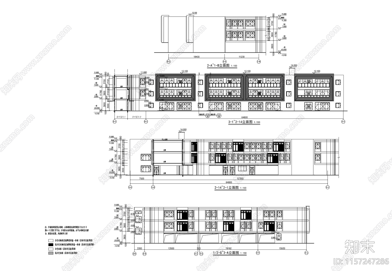 城区30班幼儿园建筑单体cad施工图下载【ID:1157247286】