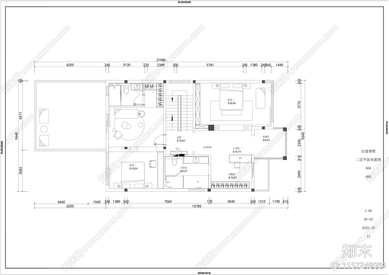 现代别墅自建房全cad施工图下载【ID:1157249089】