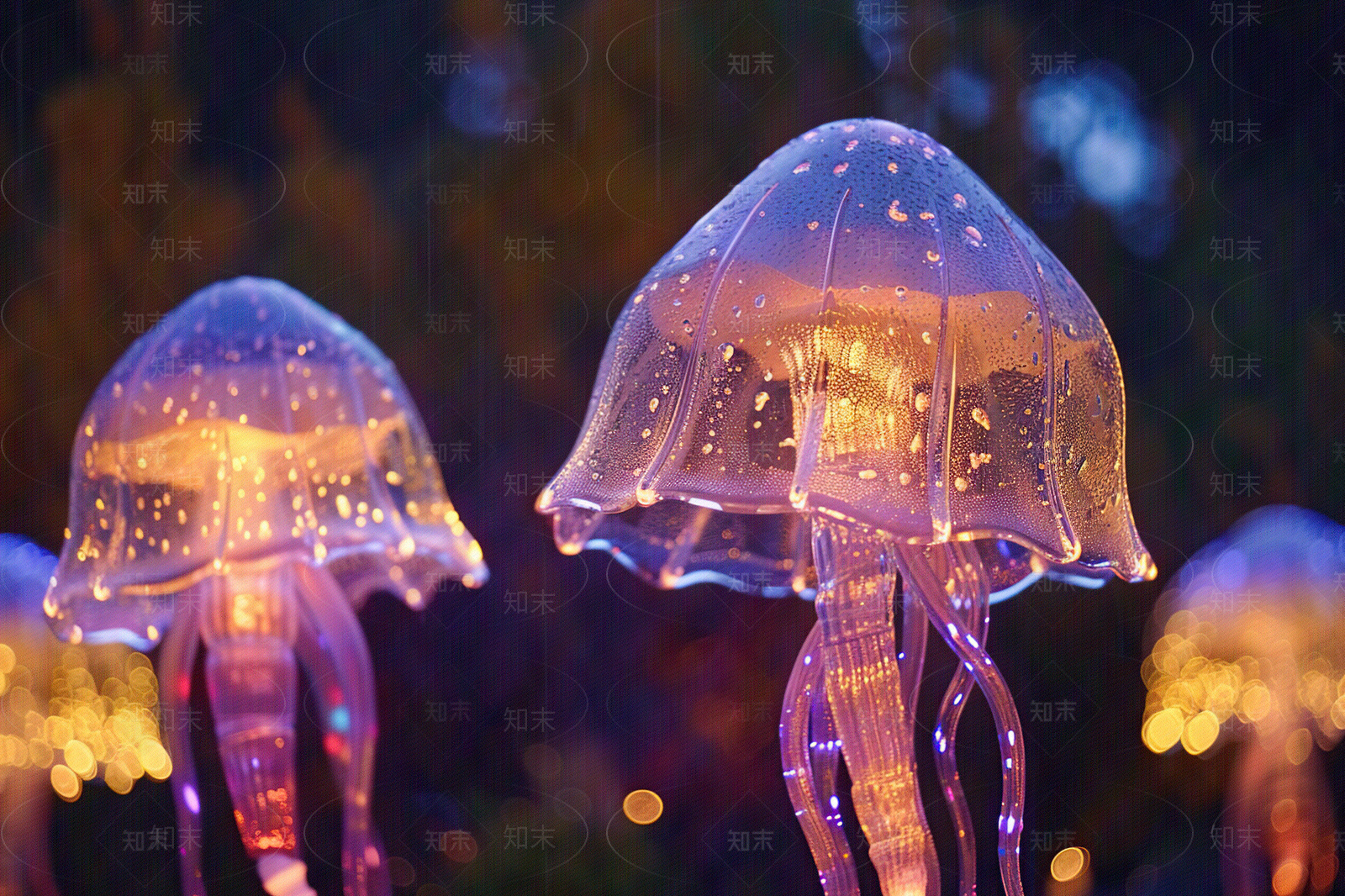 水母发光雕塑壁纸贴图下载【ID:1157249419】