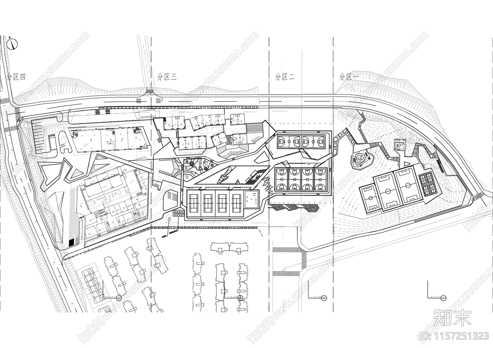 4套精品体育公园完整景cad施工图下载【ID:1157251323】