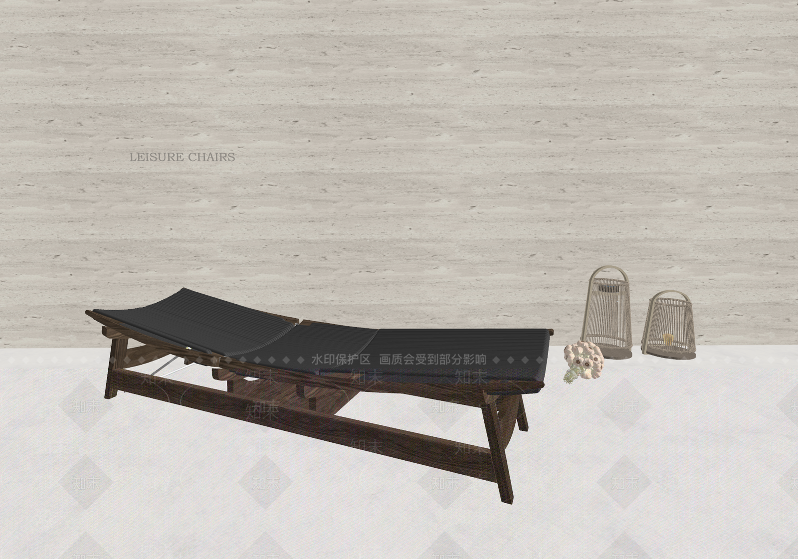 现代户外躺椅SU模型下载【ID:1157255861】