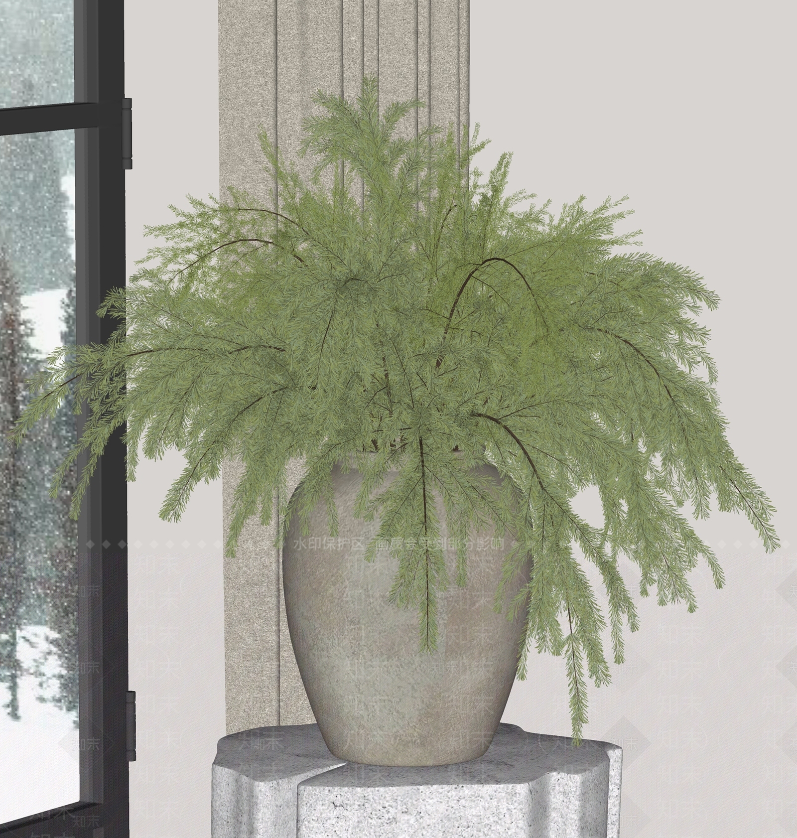 绿植盆栽SU模型下载【ID:1157255604】