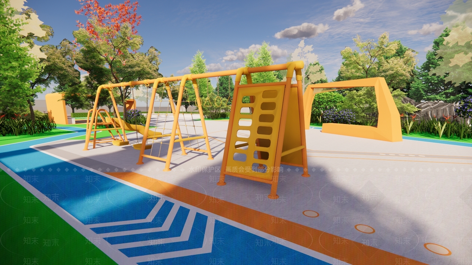 现代运动主题口袋公园SU模型下载【ID:1157256495】