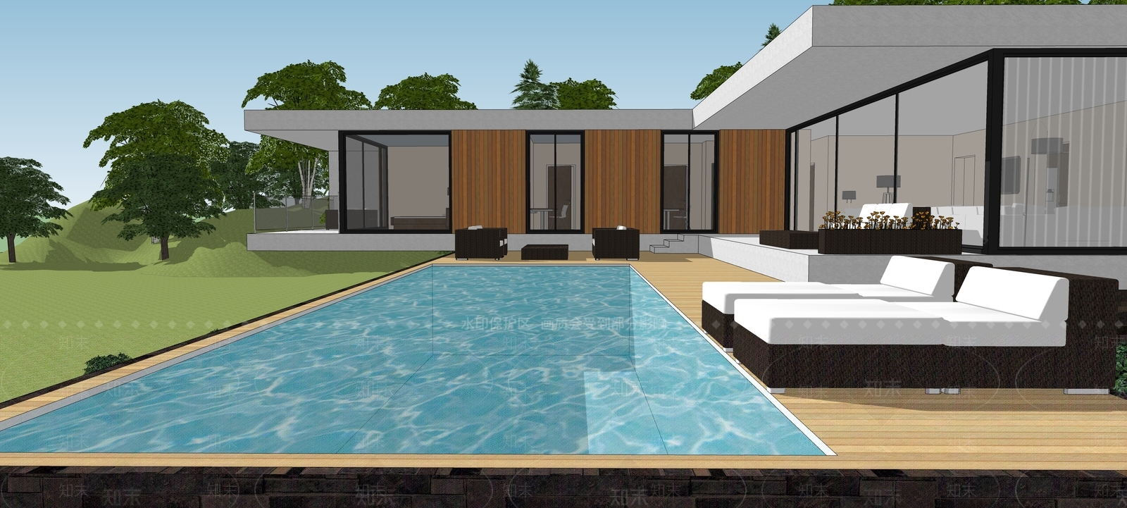 现代山地别墅SU模型下载【ID:1157256686】