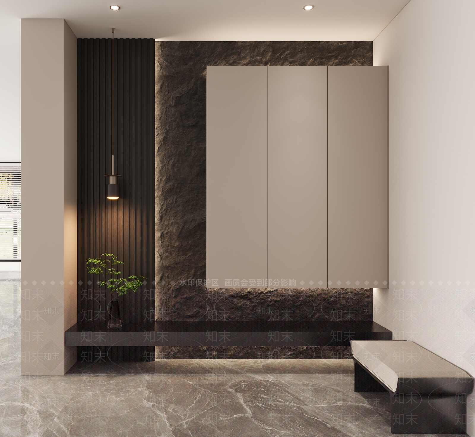 现代玄关柜3D模型下载【ID:1157257681】