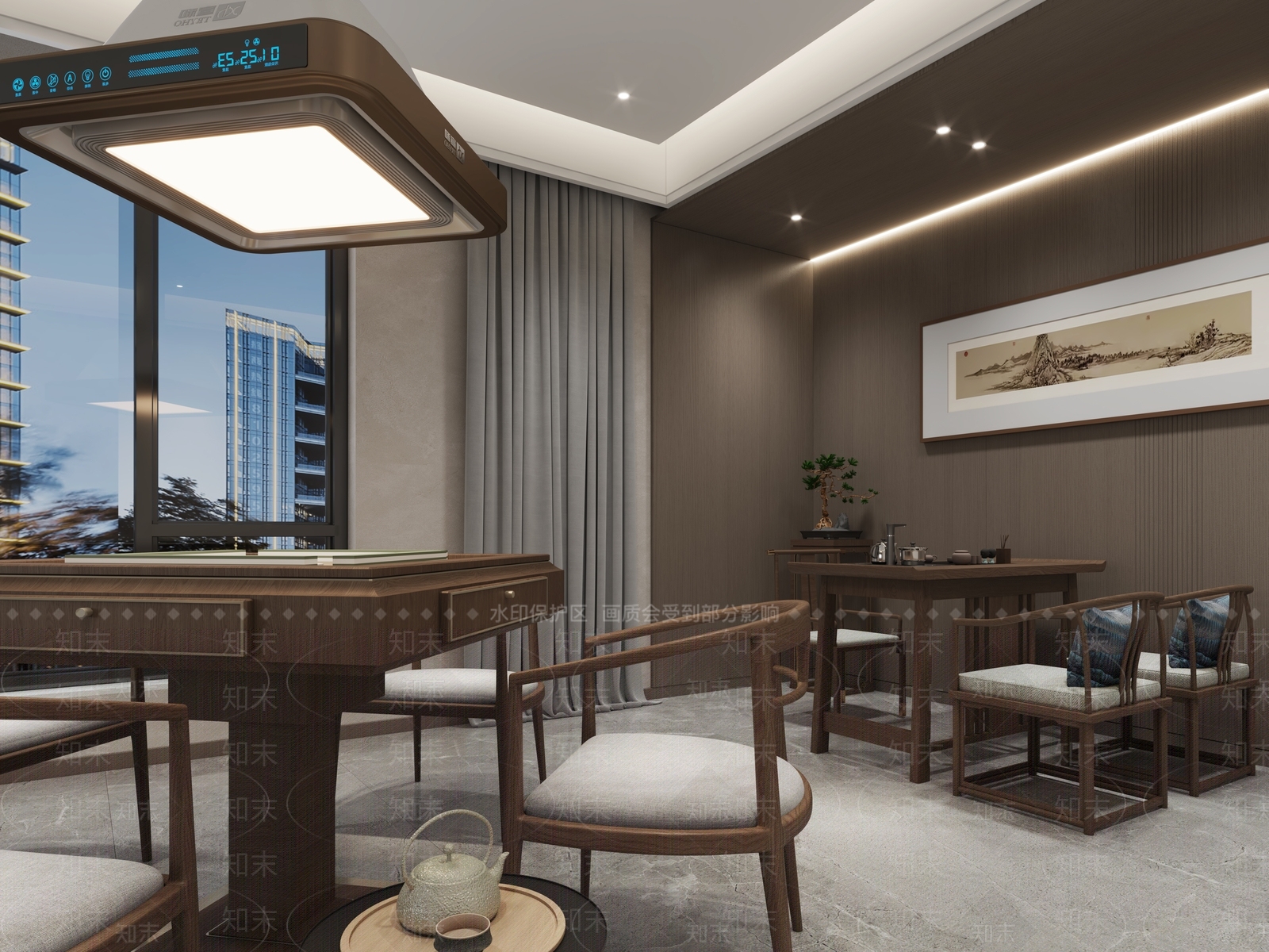 新中式棋牌室3D模型下载【ID:1157259997】