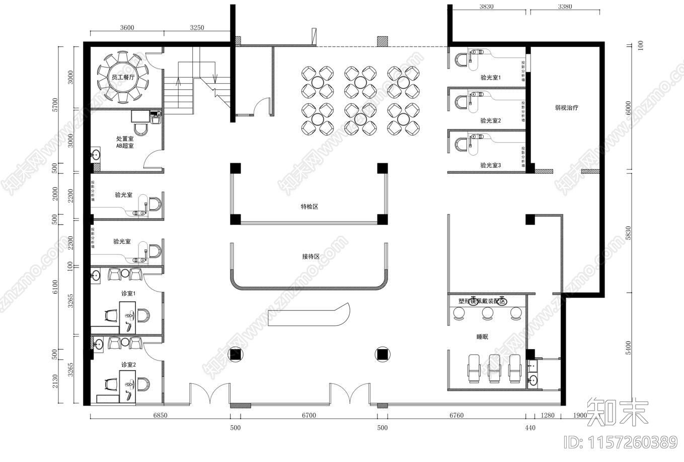 眼科医cad施工图下载【ID:1157260389】