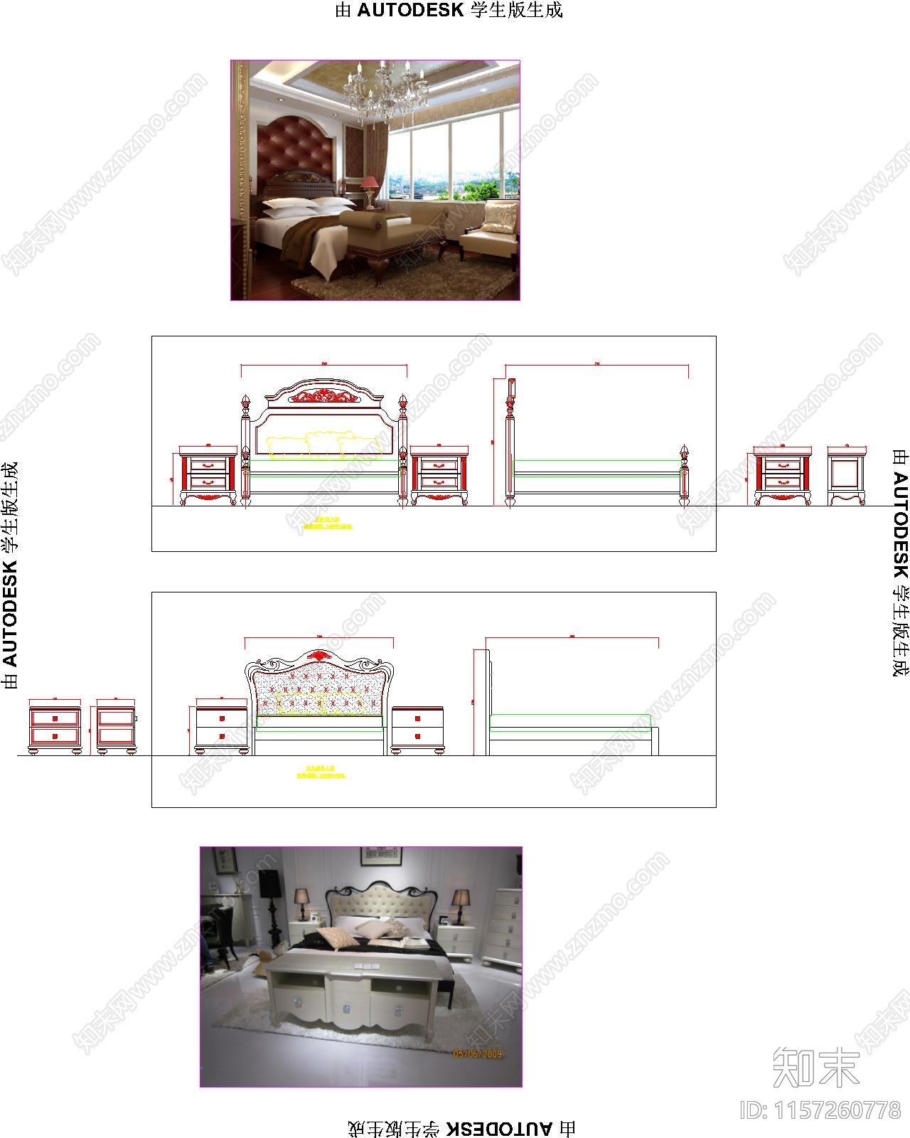 欧式床加工生产图纸cad施工图下载【ID:1157260778】