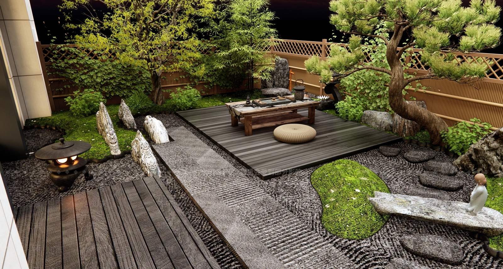 新中式禅意别墅庭院景观3D模型下载【ID:1157262946】_知末3d模型网