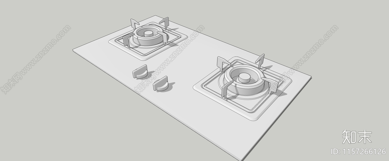 厨房双眼灶台SU模型下载【ID:1157266126】