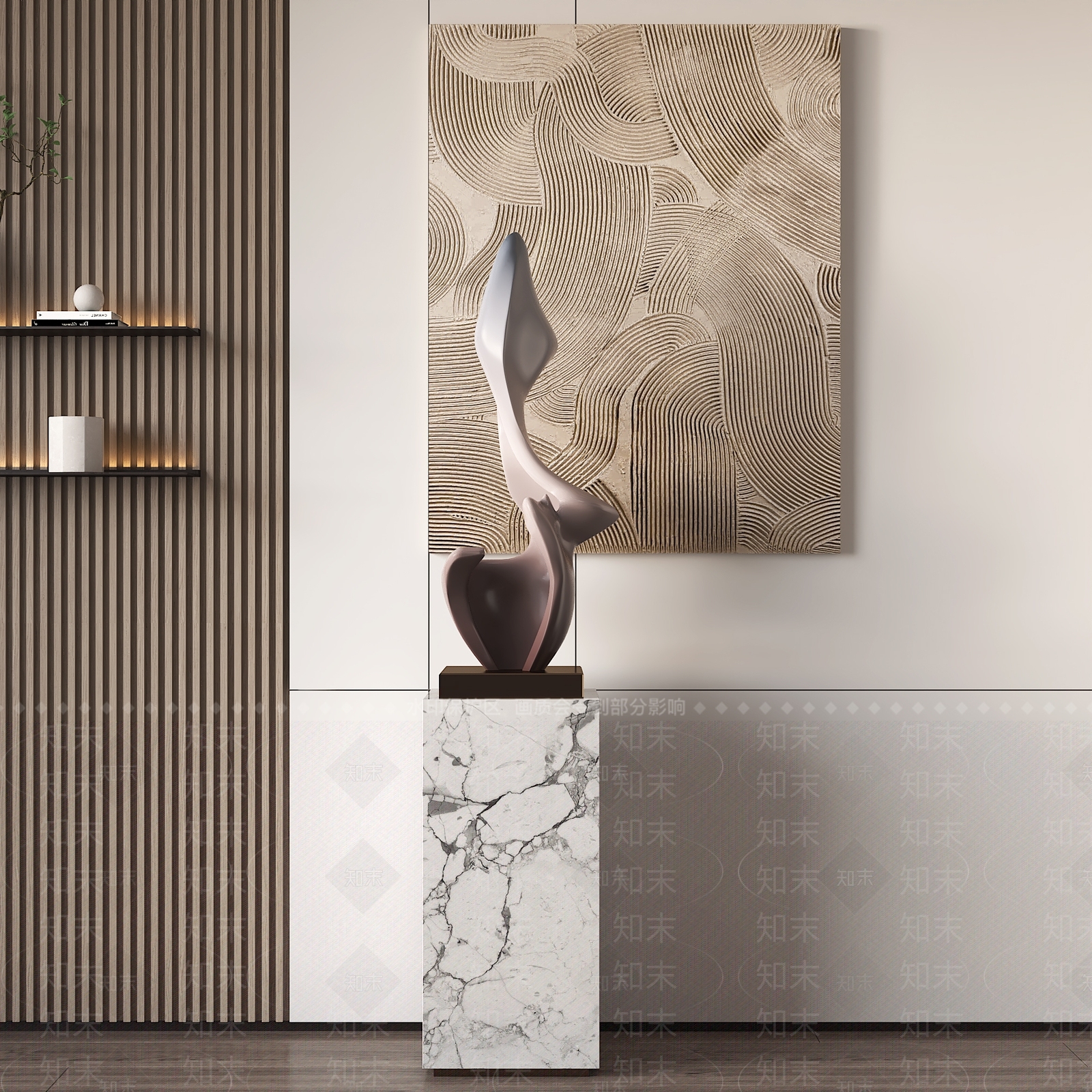 现代抽象雕塑SU模型下载【ID:1157267657】