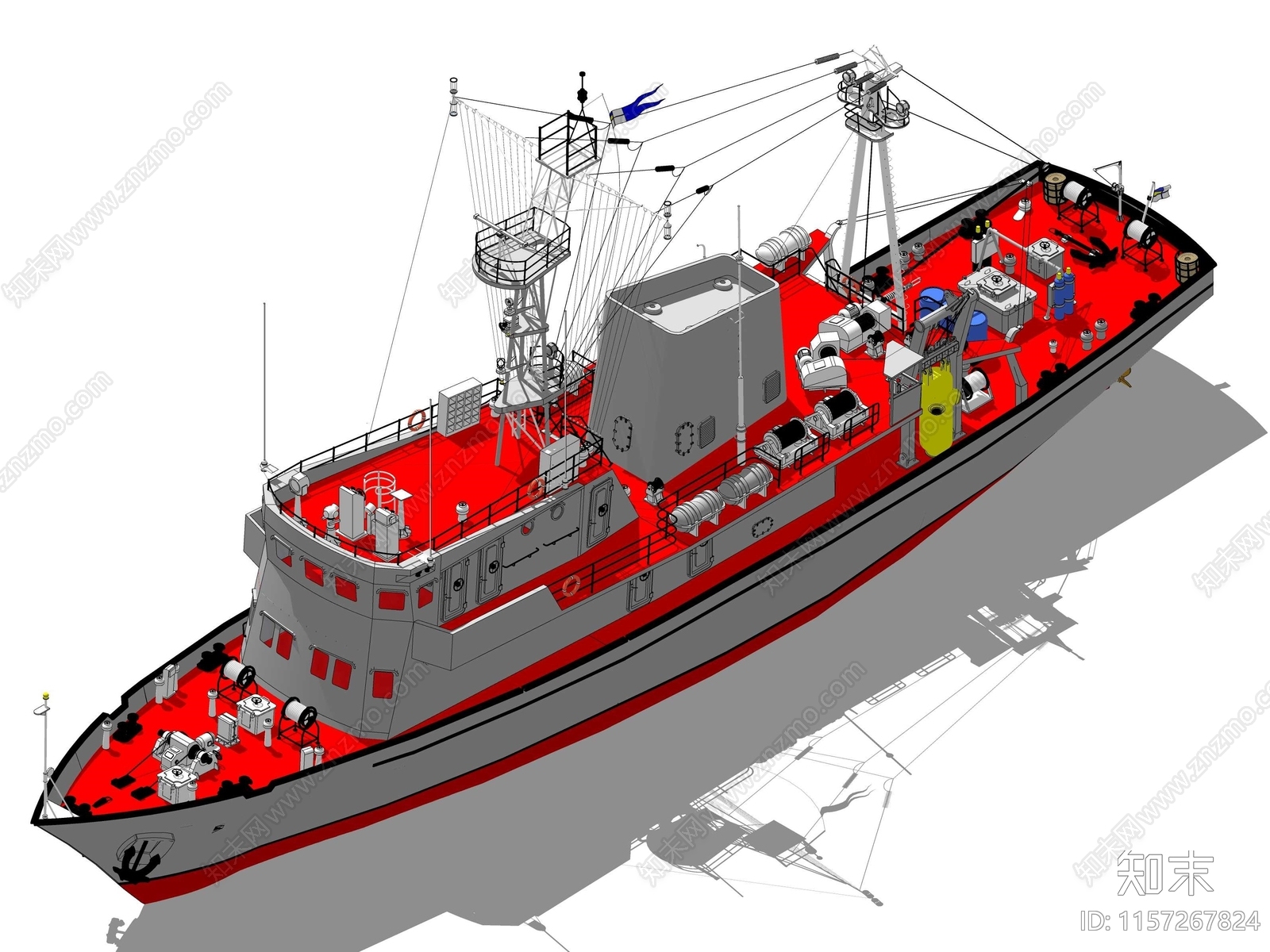 内河科考工作船SU模型下载【ID:1157267824】