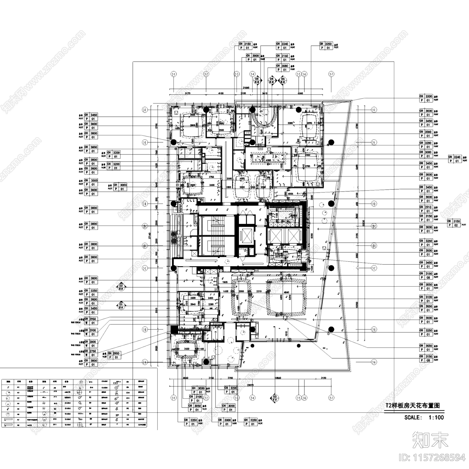 现代深圳湾一号T2户型样板房室内家装cad施工图下载【ID:1157268594】