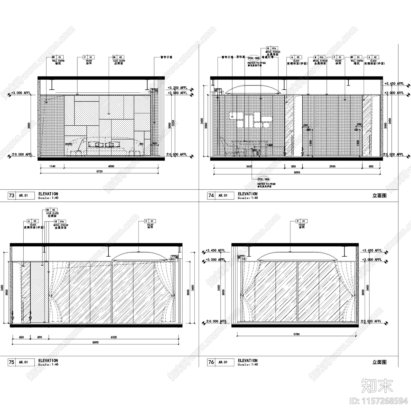 现代深圳湾一号T2户型样板房室内家装cad施工图下载【ID:1157268594】