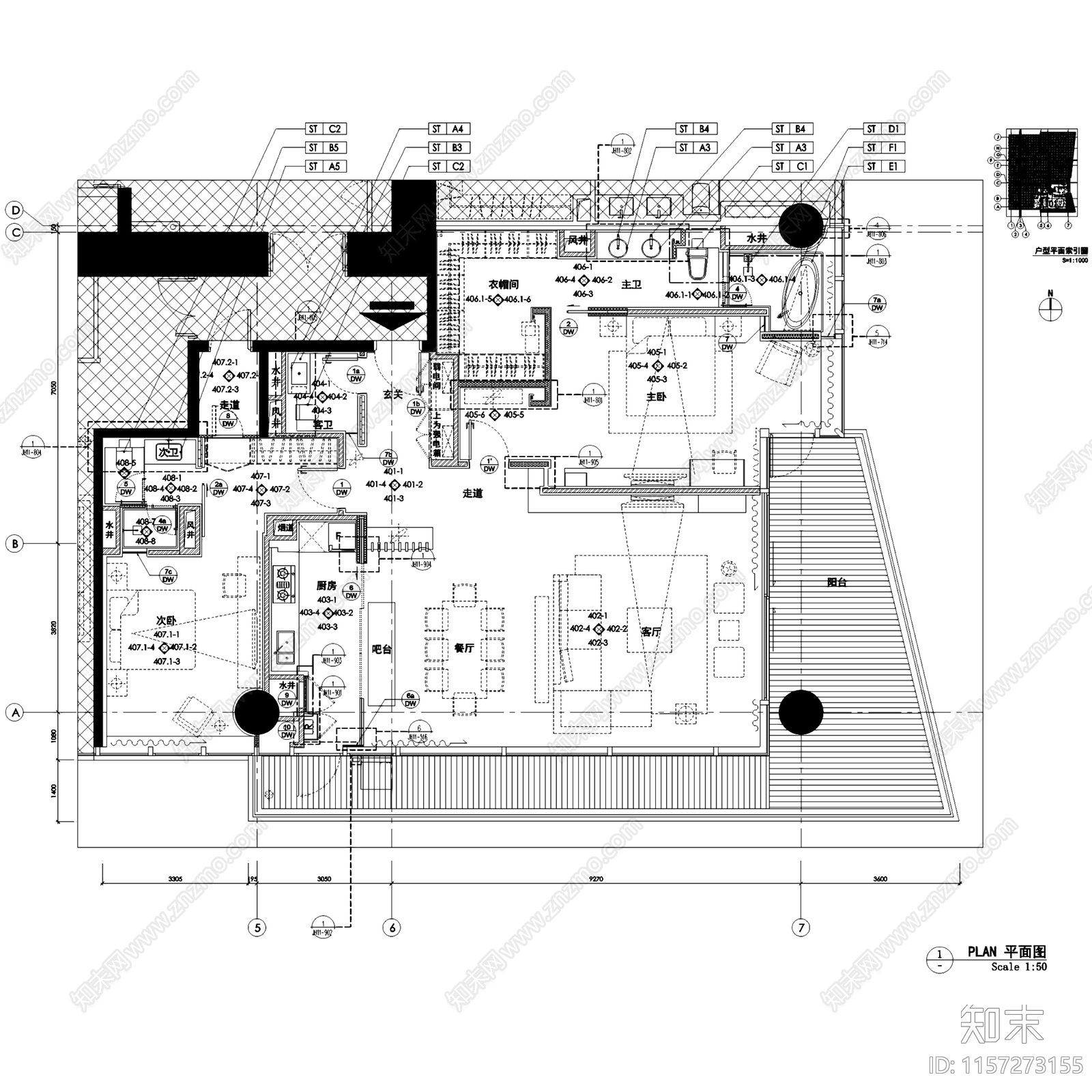 现代深圳湾壹号广场T5cad施工图下载【ID:1157273155】