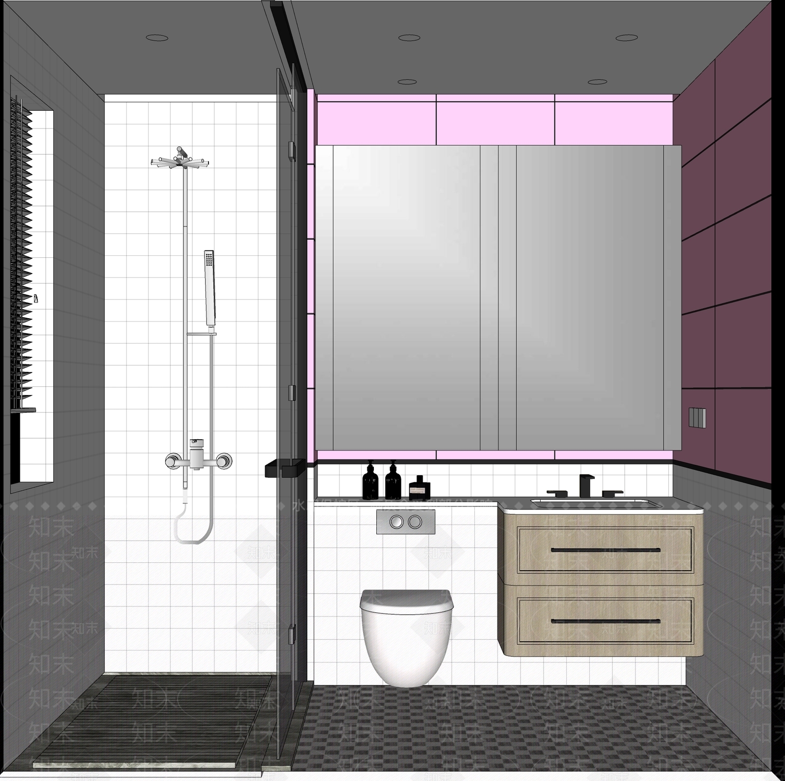 现代儿童房卫生间SU模型下载【ID:1157274713】