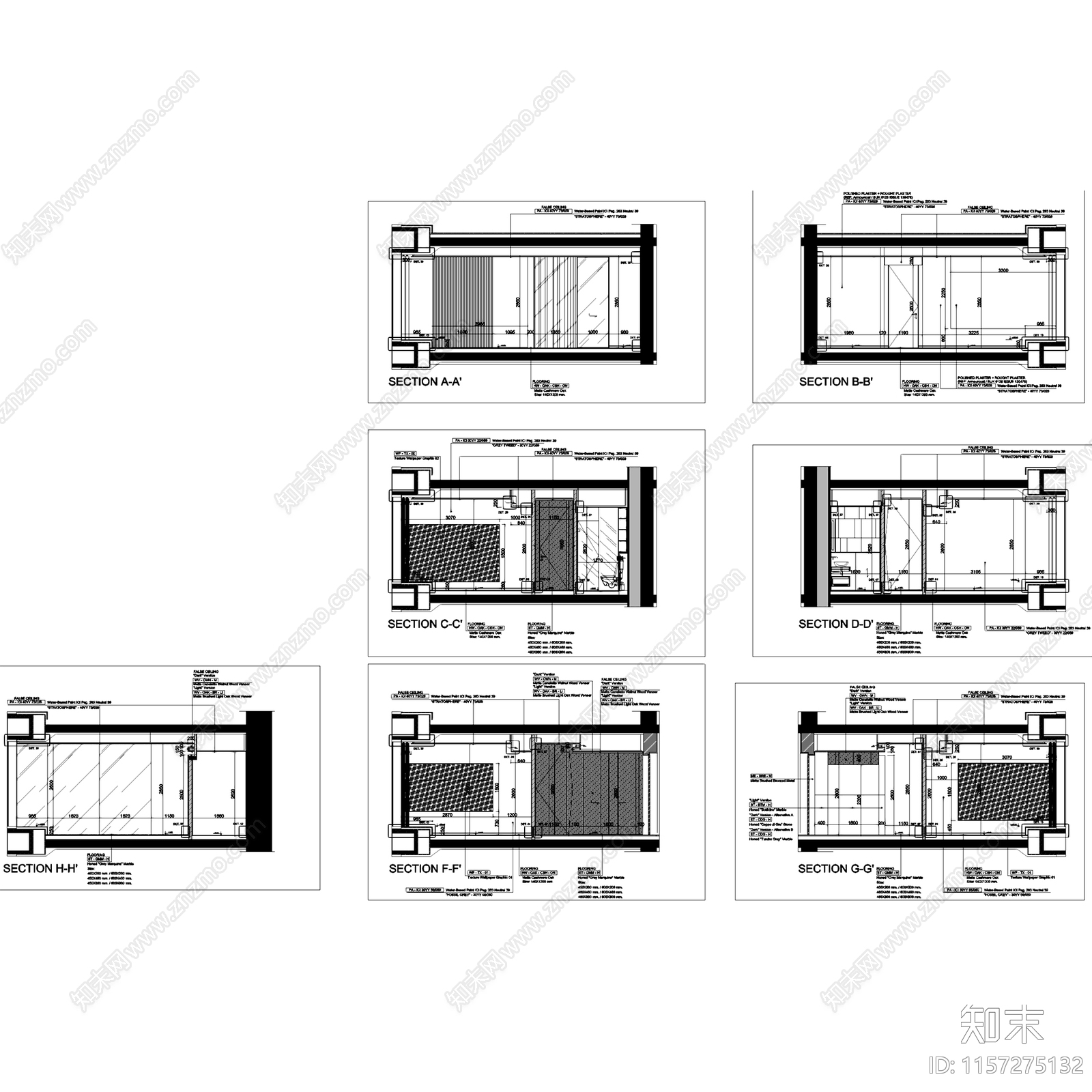 现代轻奢北京通州万科滨江豪宅样板房室内家装cad施工图下载【ID:1157275132】