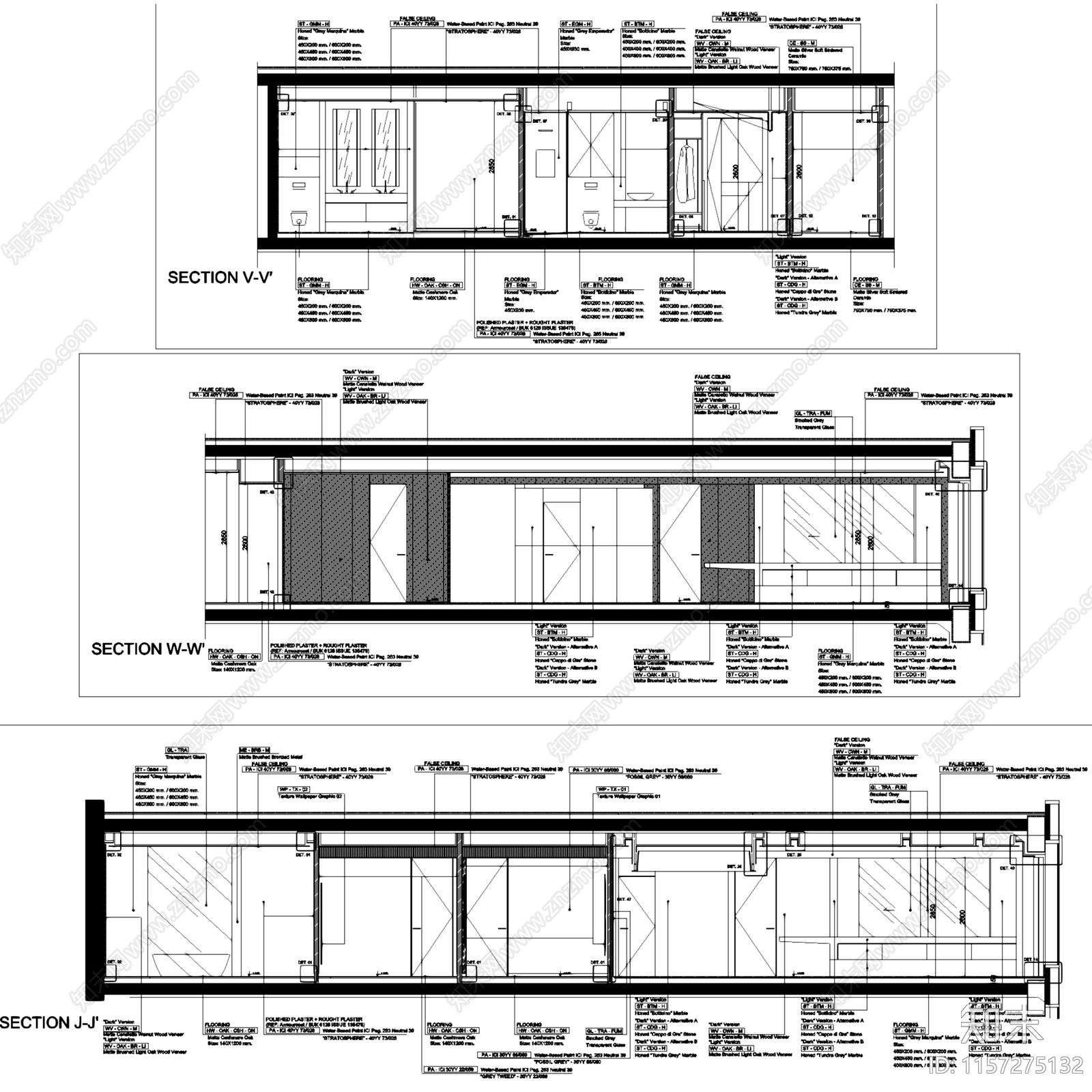 现代轻奢北京通州万科滨江豪宅样板房室内家装cad施工图下载【ID:1157275132】