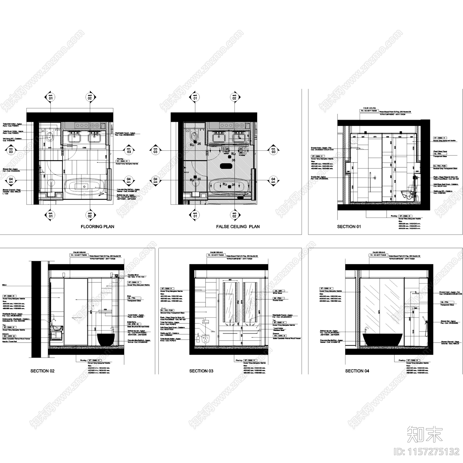现代轻奢北京通州万科滨江豪宅样板房室内家装cad施工图下载【ID:1157275132】