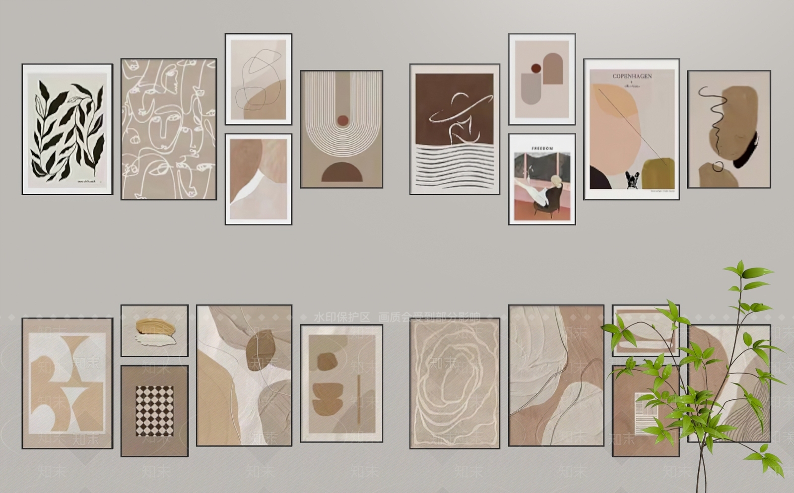 现代装饰挂画SU模型下载【ID:1157276789】