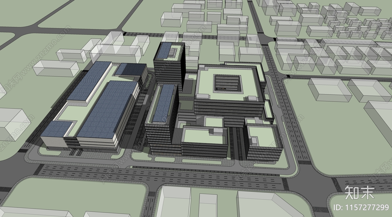现代产业园SU模型下载【ID:1157277299】