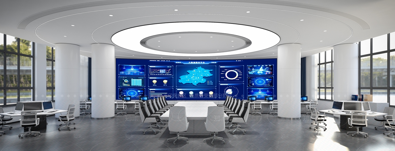 现代指挥大厅3D模型下载【ID:1157278275】