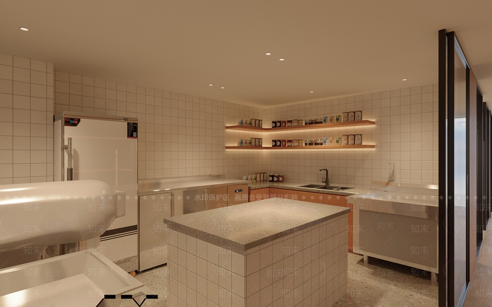 现代宠物店厨房3D模型下载【ID:1157278562】